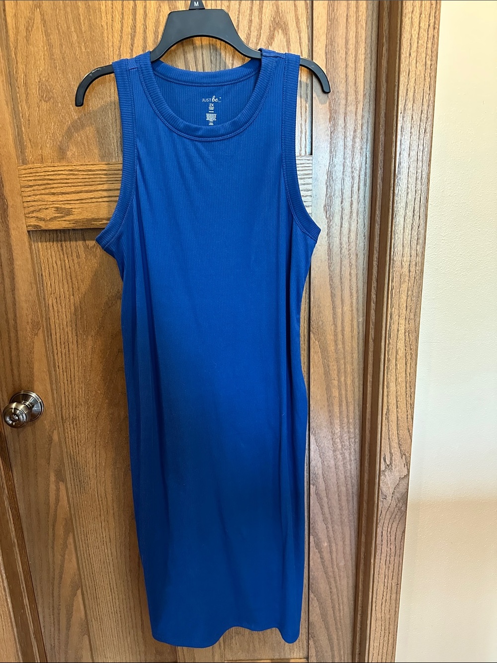 Royal Blue Ribbed Midi Tank Dress SZ  2X